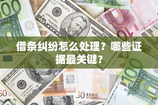 济南借条纠纷怎么处理？哪些证据最关键？