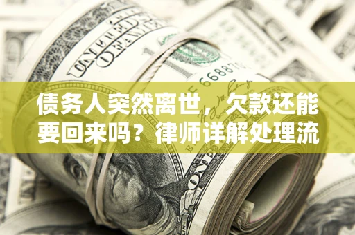 济南债务人突然离世，欠款还能要回来吗？律师详解处理流程